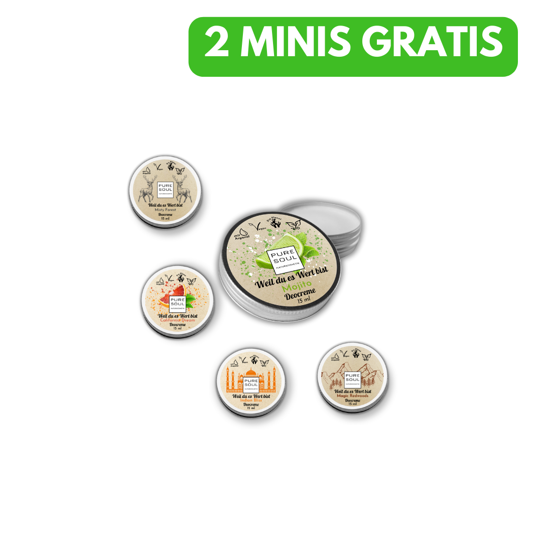 Deo Creme Outdoorhelden - Set 3x50ml Naturkosmetik +  1x No.11 GRATIS + 2 Minis GRATIS